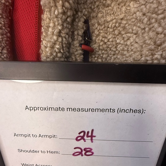 Orvis Men’s Sherpa Woven Contrast Vest Oatmeal Fleece - Large - Picture 7 of 7